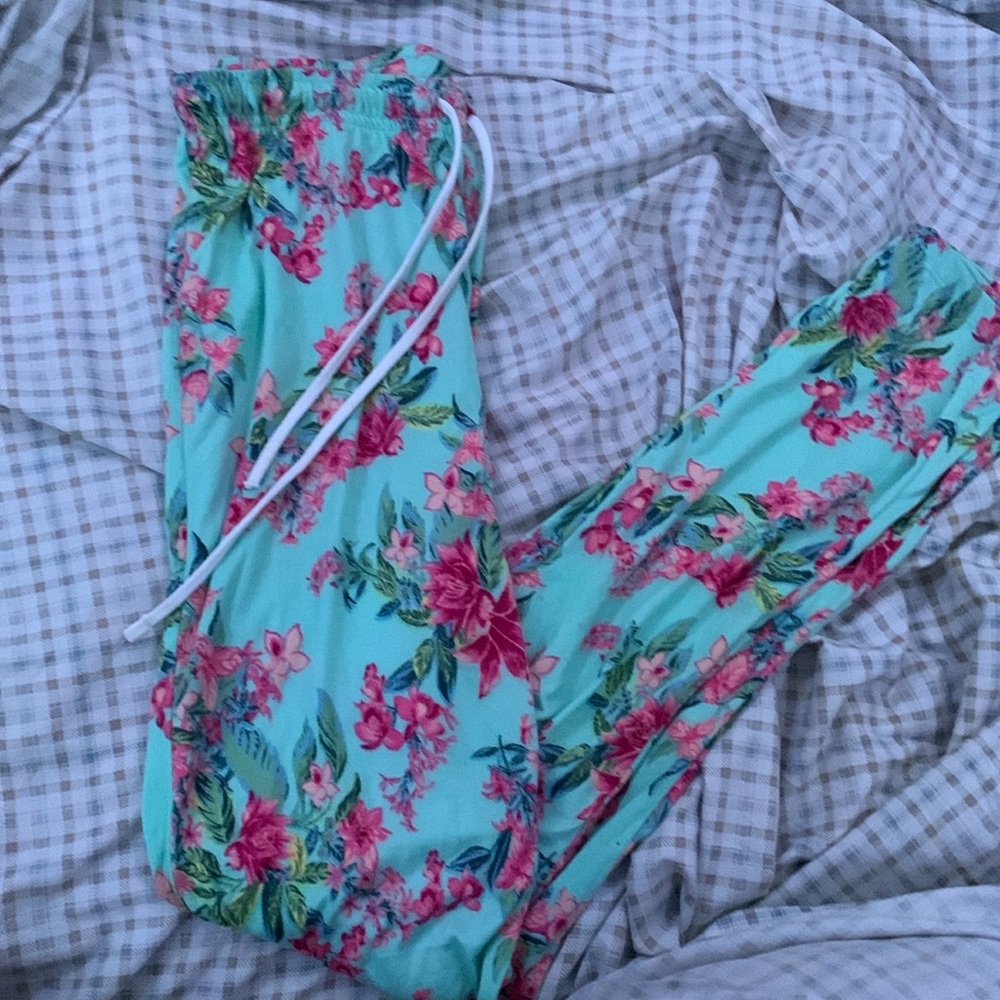 Blue Floral Pants